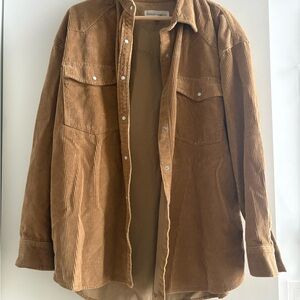 Denim Forum Corduroy Shirt Jacket - Camel